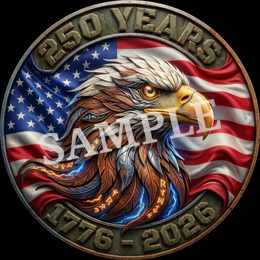 250 Years of American Strength – Patriotic Eagle Design