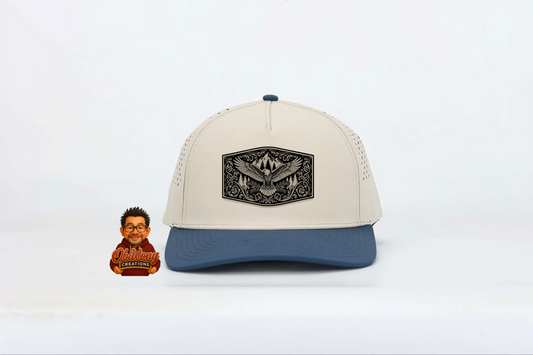 🦅 Wilderness Eagle Hex Patch Trucker Hat – Laser-Engraved Outdoor Edition