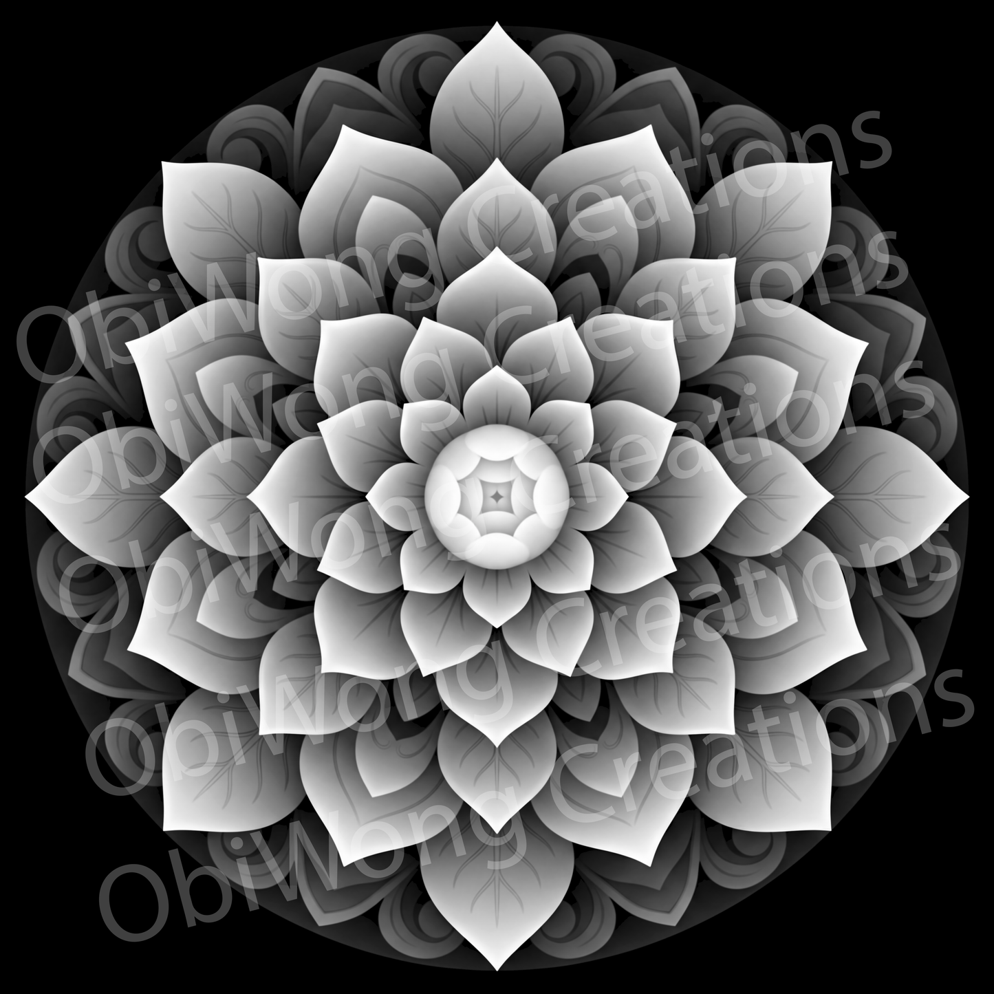 🌸 Floral Mandala Digital Depth Map