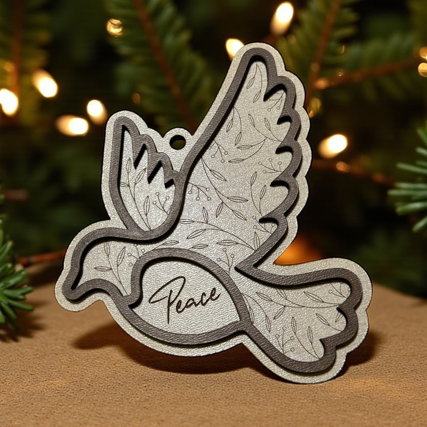 Laser-Cut Dove of Peace Ornament