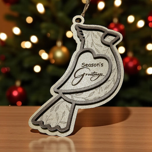 Laser-Cut Cardinal Ornament